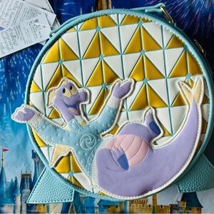 2025 Disney Epcot Festival Of Holidays Figment Spaceship Earth Loungefly Purse